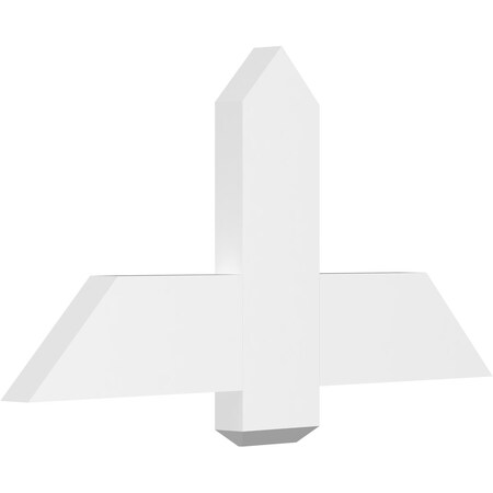 Ekena Millwork Eugene Architectural Grade PVC Gable Bracket, 36"W x 18"H x 2"D x 6"F, 12/12 Pitch GBP036X18X0206EUG00